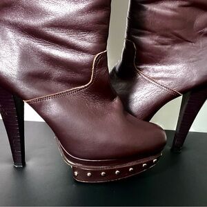 Elegant Brown Knee High Heel Boots